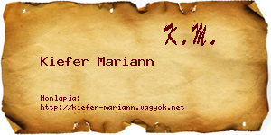 Kiefer Mariann névjegykártya