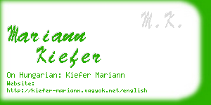 mariann kiefer business card